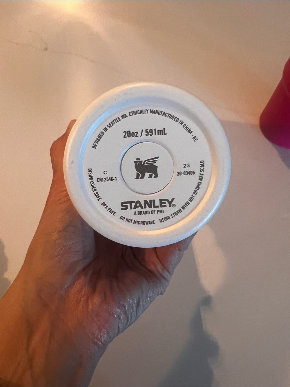 Stanley White Tumbler with Red Accent - Picture 4 of 16